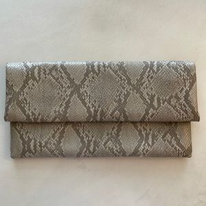 Snakeskin Fold Over Clutch